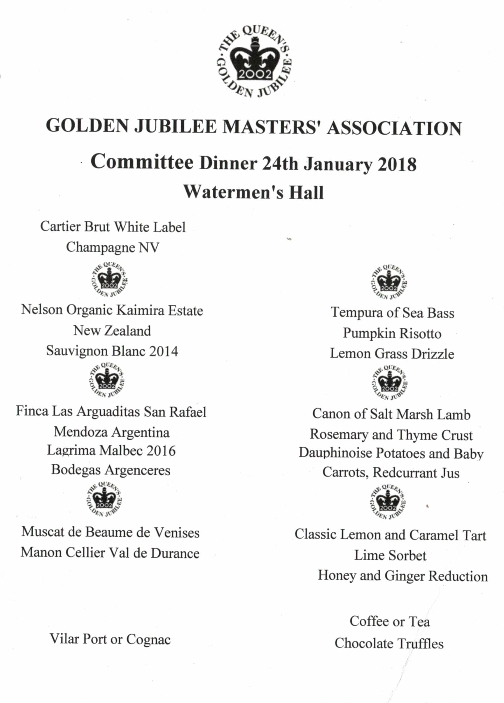 Livery Masters 2002 - Dinner, Jan 2018