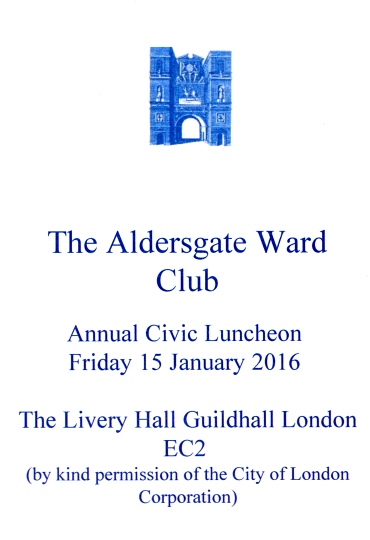 Aldersgate Ward Club - Annual Luncheon Jan 2016