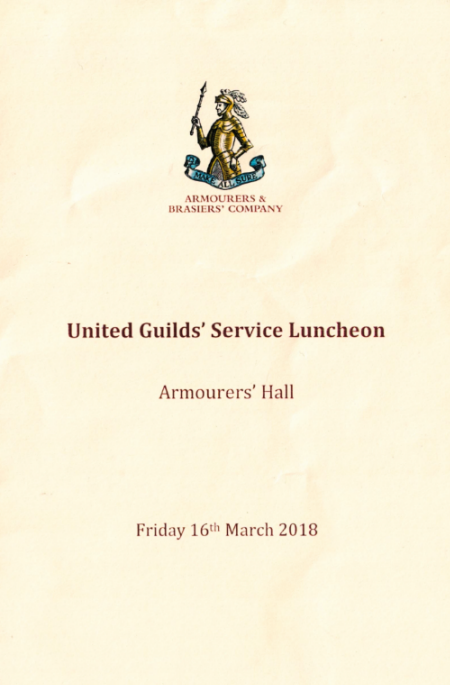 Armourers and Brasiers - Luncheon - March 2018