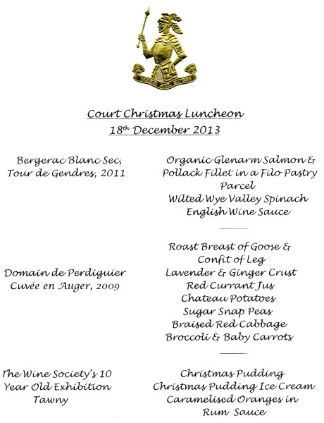 Armourers and Brasiers Company - Court Christmas Luncheon 2013