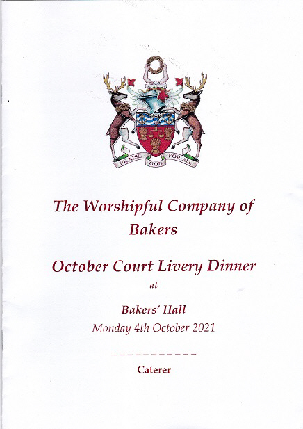 Bakers' Company - Court Dinner - Bakers' Hall, Oct 2021