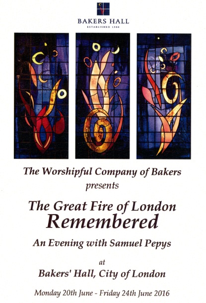 Bakers' Company - The Great Fire of London Remembered, Bakers' Hall, June 2016