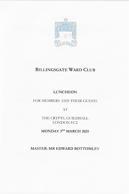 Billingsate Ward Club_Luncheon_March 25
