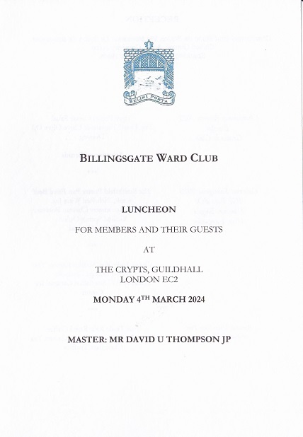 Billingsate Ward Club_Luncheon_March 24