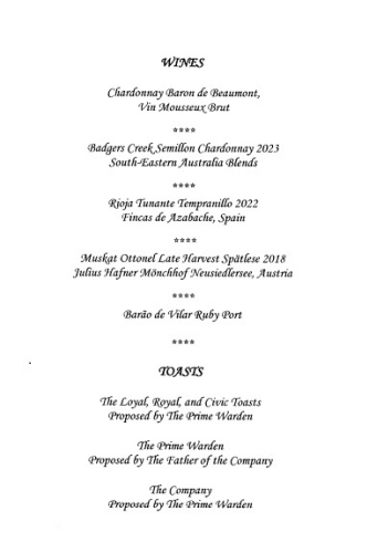 The Worshipful Company of Blacksmiths - Election Court Dinner, July 2025