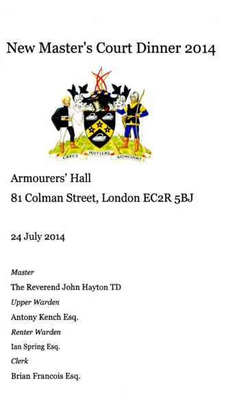 The Worshipful Company of Bowyers - New Master's Court Dinner, July 2014