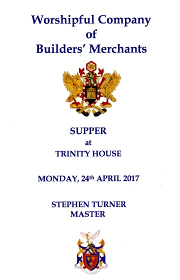 Builders Merchants Company - Supper at Trinity House, April 2017