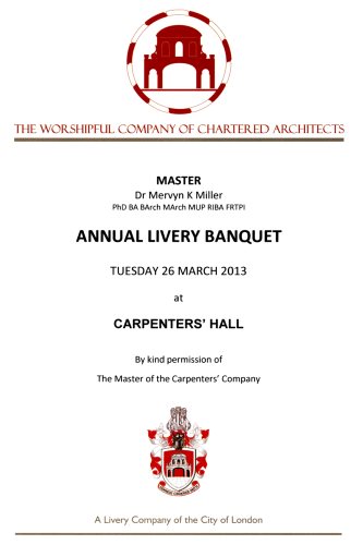 Chartered Architects - Annual Livery Banquet, March 2013