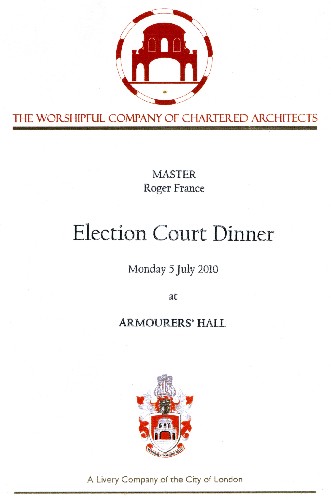 Chartered Architects - Election Court Dinner, July 2010