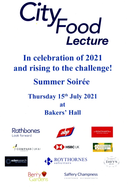 City Food Lecture 2021, Bakers Hall, London