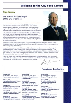 City Food Lecture 2015 - Guildhall, City of London