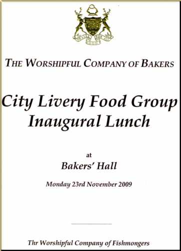 City Livery Food Group Inaugural Lunch Nov 2009