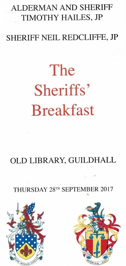 Sheriffs' Breakfast Sept 2017 - Guildhall, London