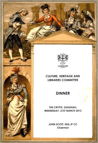 City Culture, Heritage and Libraries Committee - Dinner, March 2012