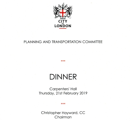 City Planning and Transportation Dinner, Feb 2019
