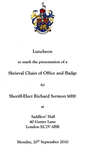presentation of a Shrieval Chain of Office