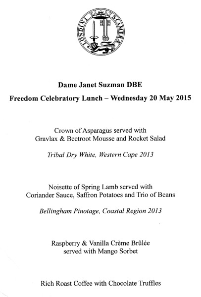 Dame Janet Suzman DBE - Freedom of the City of London Celebratory Lunch,  May 2015