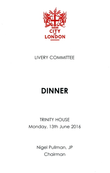 City of London  Livery Committee Dinner - June 2016