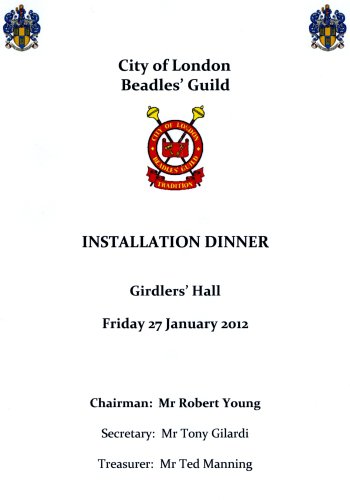 City of London Beadles' Guild Installation Dinner - Jan 2012