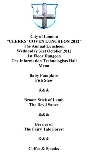 The City of London Clerks Coven Annual Luncheon, Oct 2012