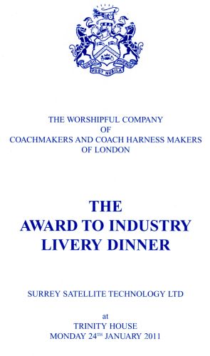 Coachmakers Company - The Award to Industry Livery Dinner, Jan 2011