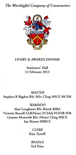 Constructors Company Livery & Awards Dinner - Feb 2013