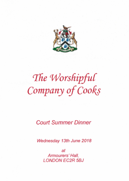 Worpshipful Company of Cooks - June 2018
