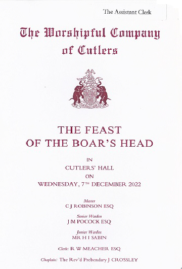 Feast of The Boar's head Dec 2022