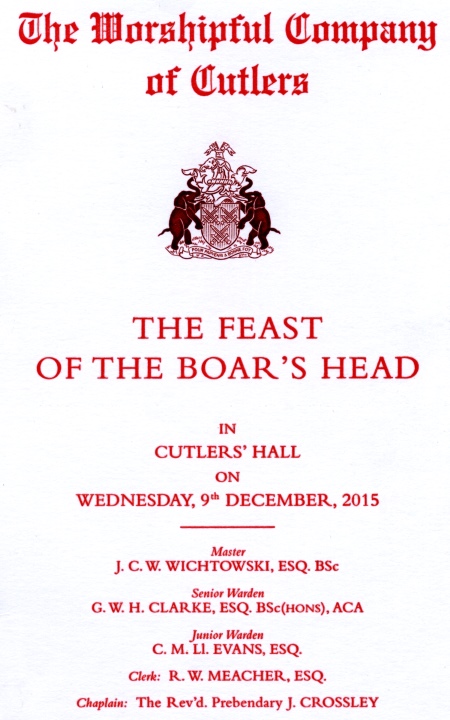 Cuttlers' Company - The Feast of the Boar's Head, Dec 2015