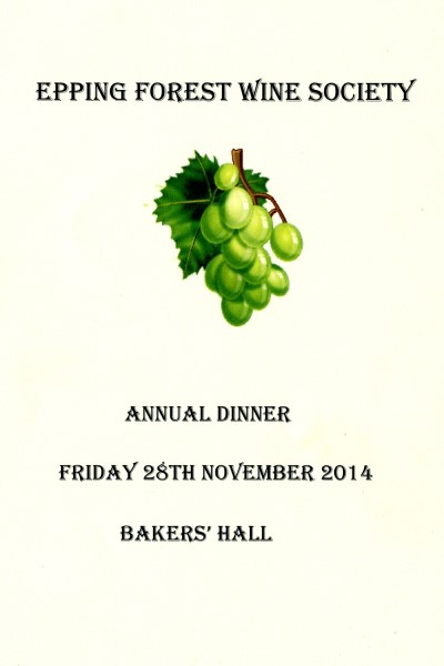 Epping Forest Wine Society - Annual Dinner, Nov 2014