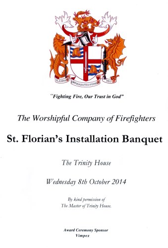 Firefighters' Company - St. Florian's Installation Banquet, Oct 2014