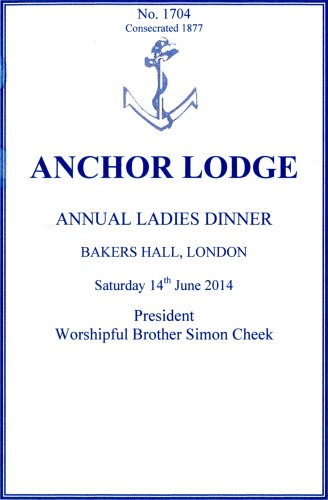 Anchor Lodge - Annual Ladies Dinner, June 2014
