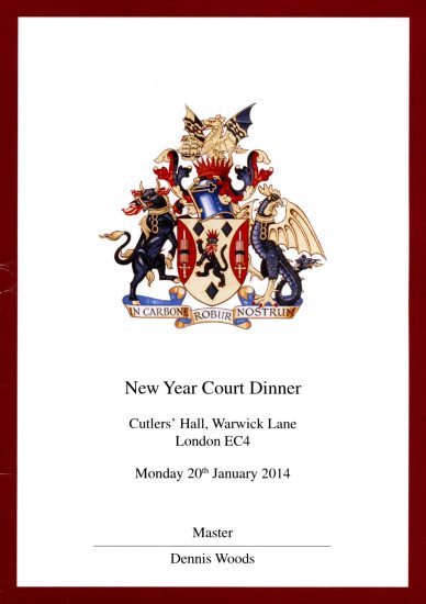 The Worshipful Company of Fuellers - New Year Court Dinner, Jan 2014