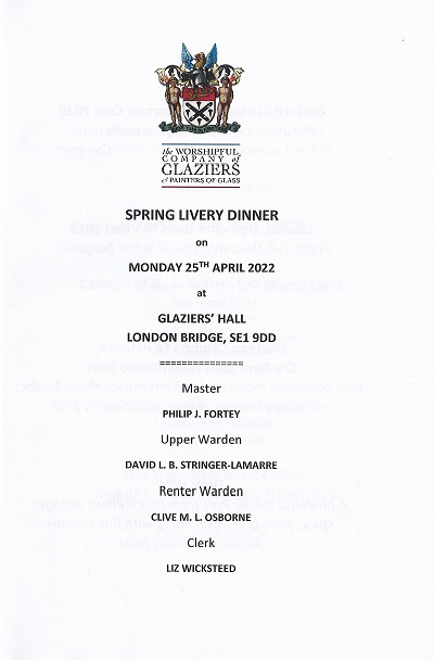 Glaziers_spring Livery dinner_April22