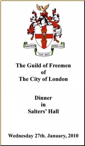 Guild of Freemen dinner January 2010
