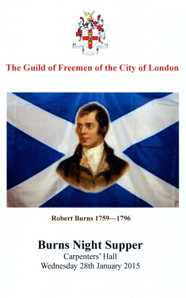 The Guild of Freemen of the City of London - Burns Night Supper, January 2015