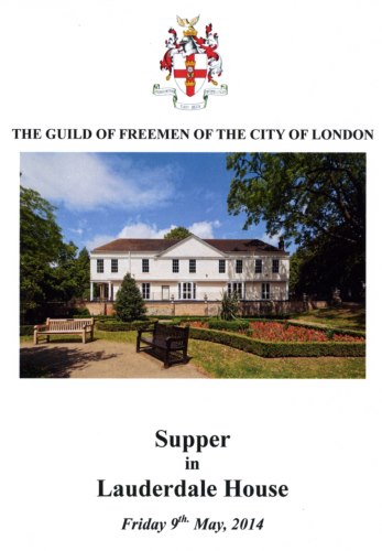 The Guild of Freemen of the City of London - Supper in Lauderdale House, May 2014