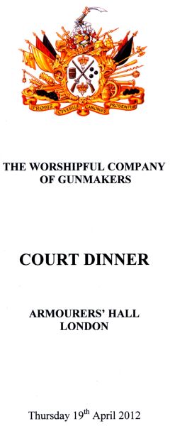 Gunmakers Company Court Dinner, April 1012