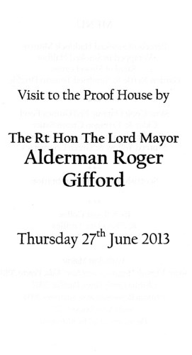 Gunmakers Company - Lord Mayor's visit to the Proof House, June 2013