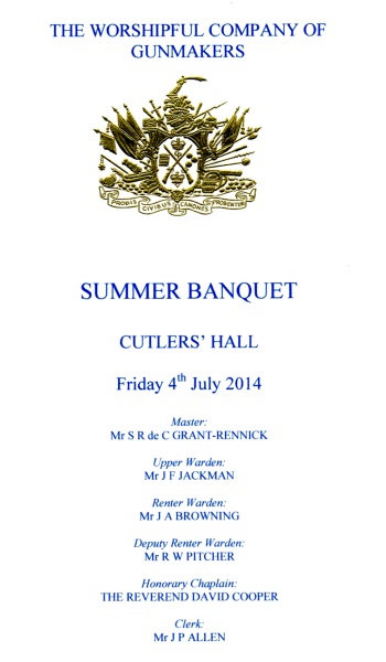 Gunmakers Summer Banquet, July 2014