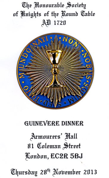 The Honourable Society of Knights of the Round Table - Guinevere Dinner, Nov 2013