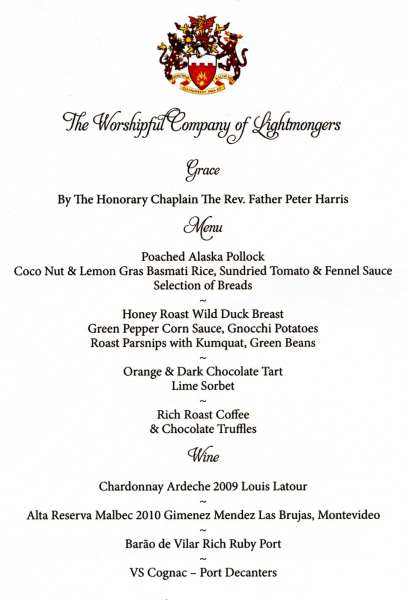 Lightmongers Company Annual Awards Dinner – March 2013