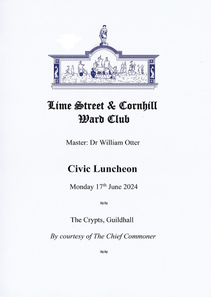 Lime Street Ward Club - Annual Dinner, Cutlers Hall - Feb 2024