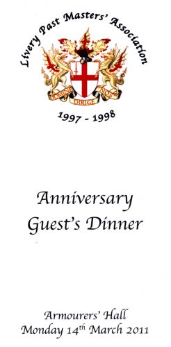 Livery Past Masters Association - Anniversary Guest's Dinner 2011