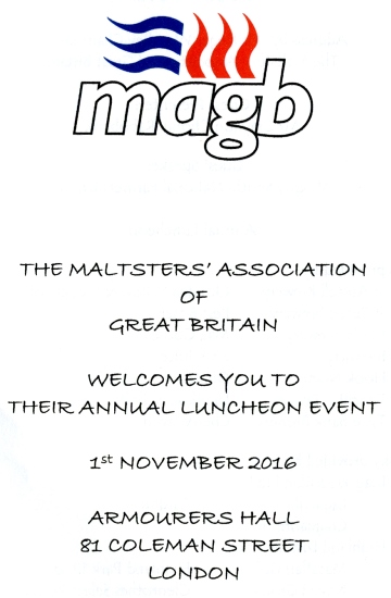 MAGB Annual Luncheon at Armourers' Hall, City of London, Nov 2016