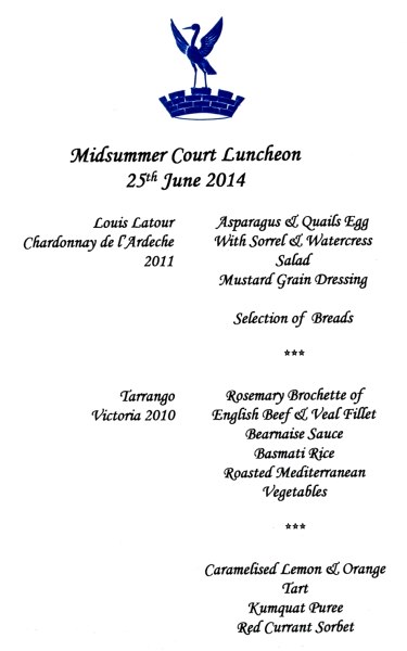 Poulters Company - Midsummer Court Luncheon, June 2014