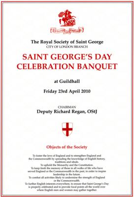 Saint George's Day Banquet, April 23rd 2010 at Guildhall, London