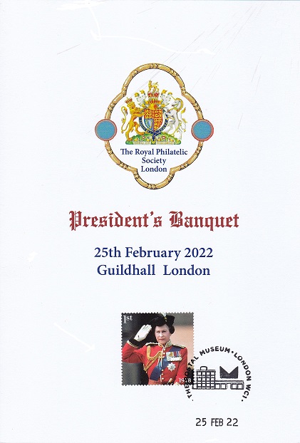 The Royal Philatelic Society - President's Dinner,Feb 2022, The Livery Hall, Guildhall, London
