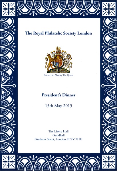 The Royal Philatelic Society - President's Dinner, May 2015, The Livery Hall, Guildhall, London