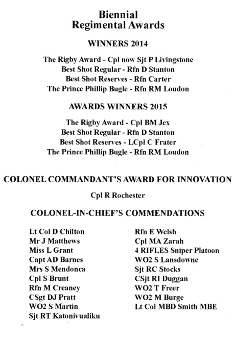 The Rifles - Regimental Awards Dinner, Guildhall,  Dec 2015